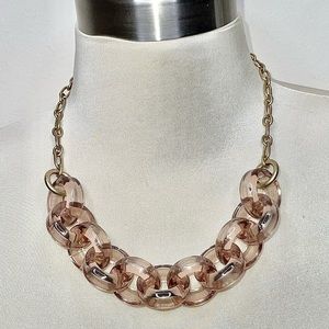 J.Crew Lucite Round Link Statement Necklace